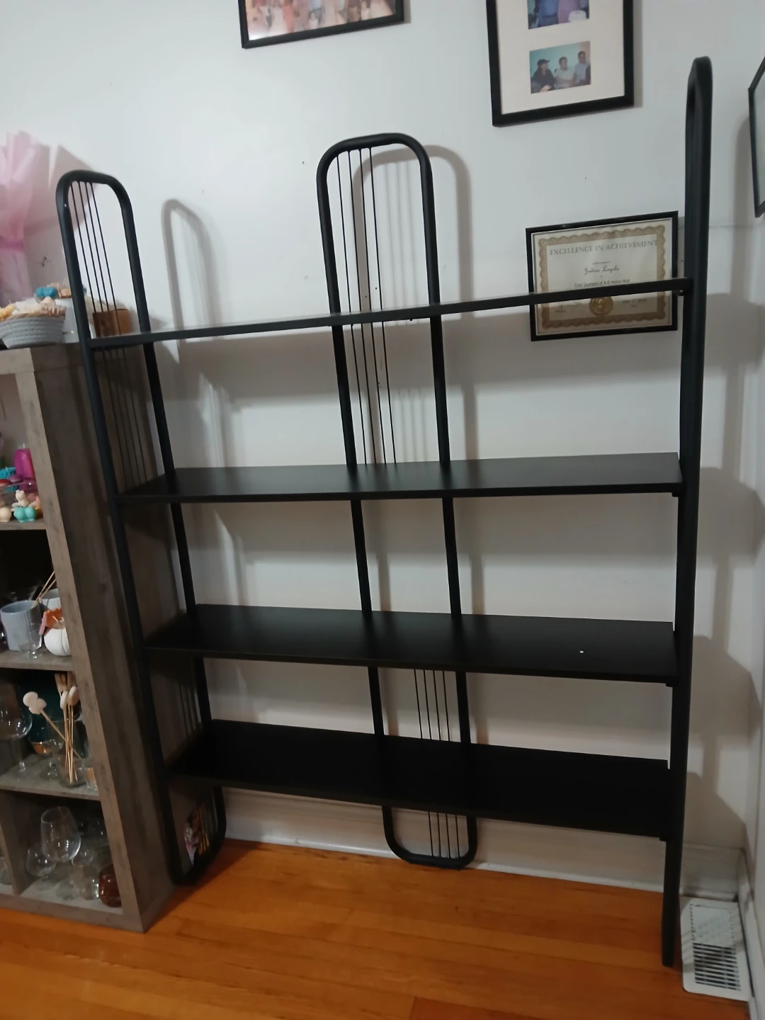 Black Metal 4-Shelf Bookshelf - photo 4