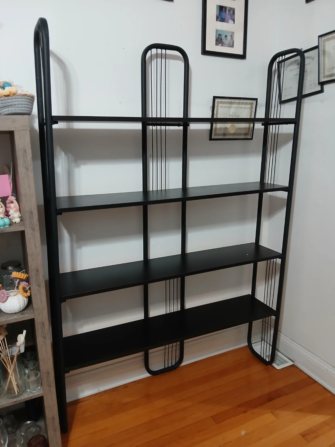 Black Metal 4-Shelf Bookshelf - photo 5