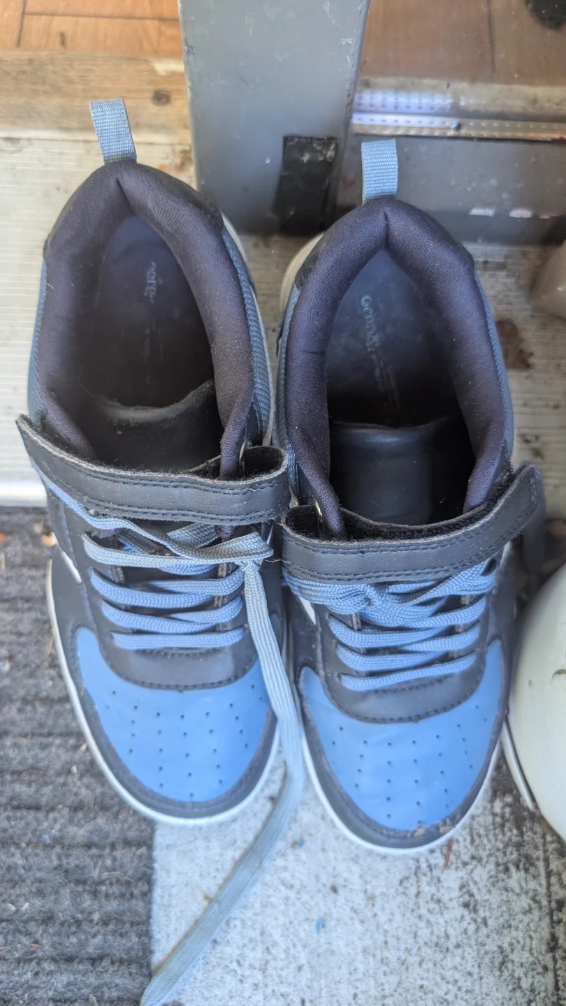 Kids Blue and Black Sneakers size 6