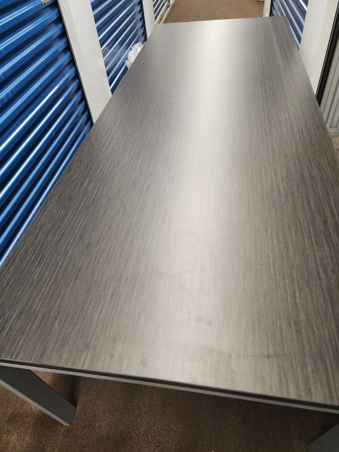 Modern grey wood grain  Conference table with metal legs - photo 3