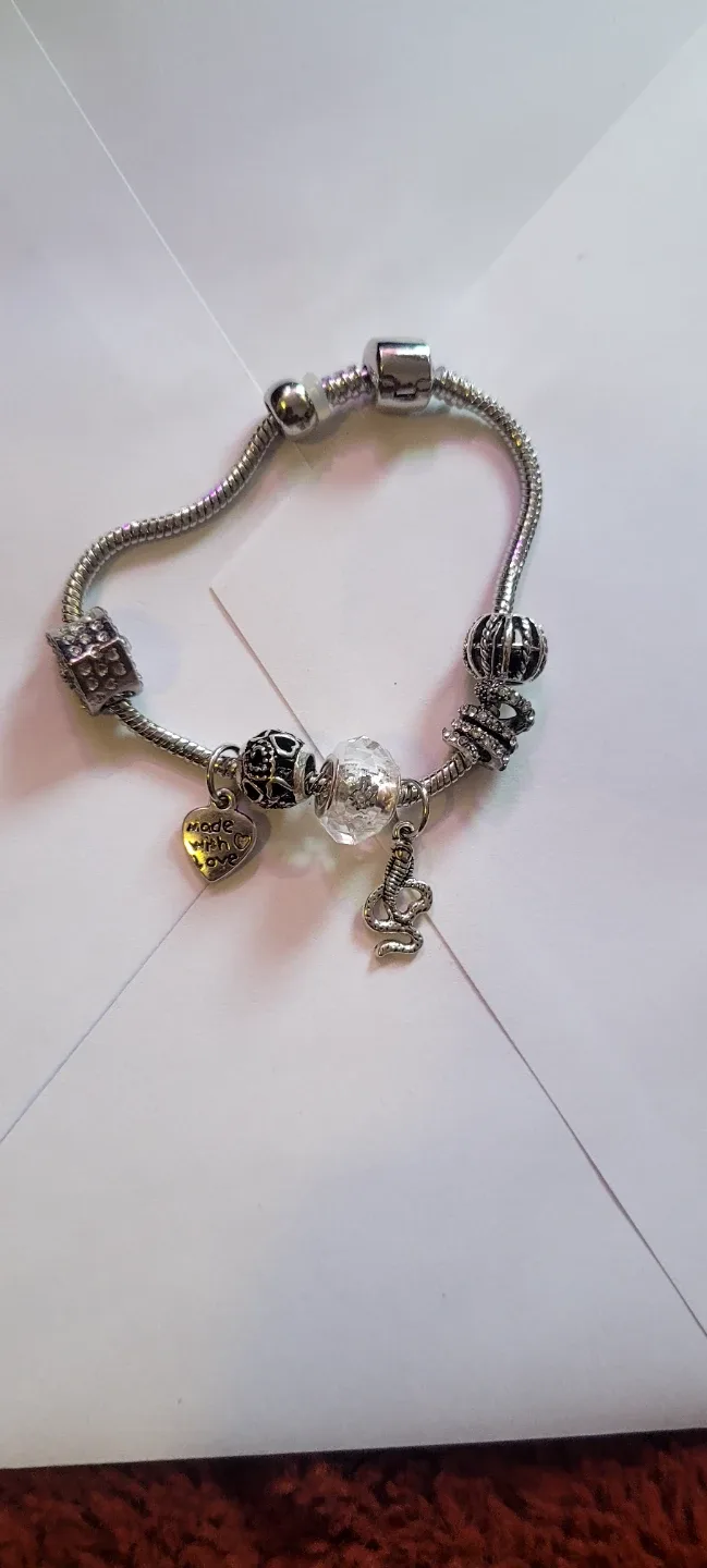 Charm Bracelet with Snake and Crown Charms - photo 3