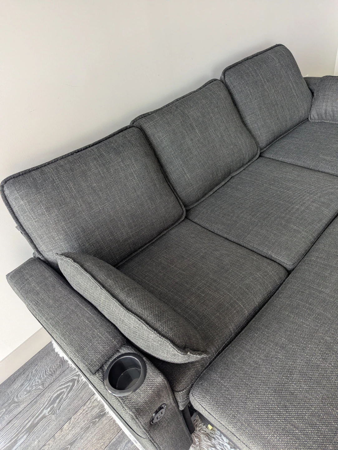 Dark grey sectional sofa with storage - photo 3