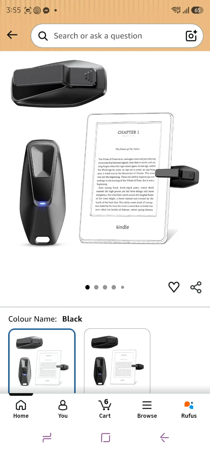 YAWFIER Black Wireless Page Turner Remote - photo 2