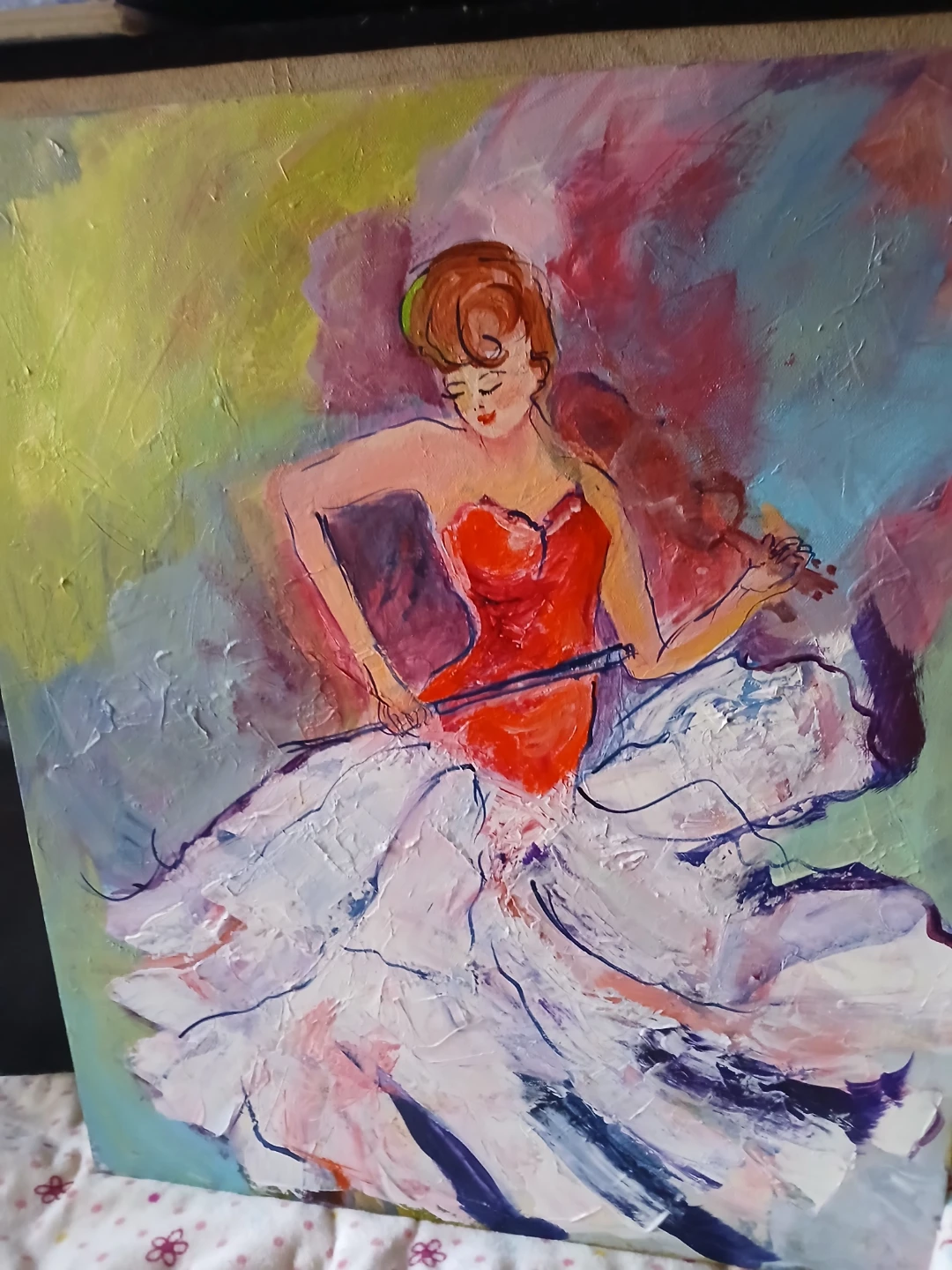Original Painting - Woman in Red Dress