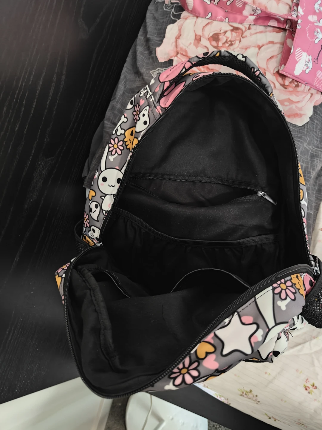 Cute Kawaii Backpack with Pink Lunchbag and Paw Mittens - photo 3