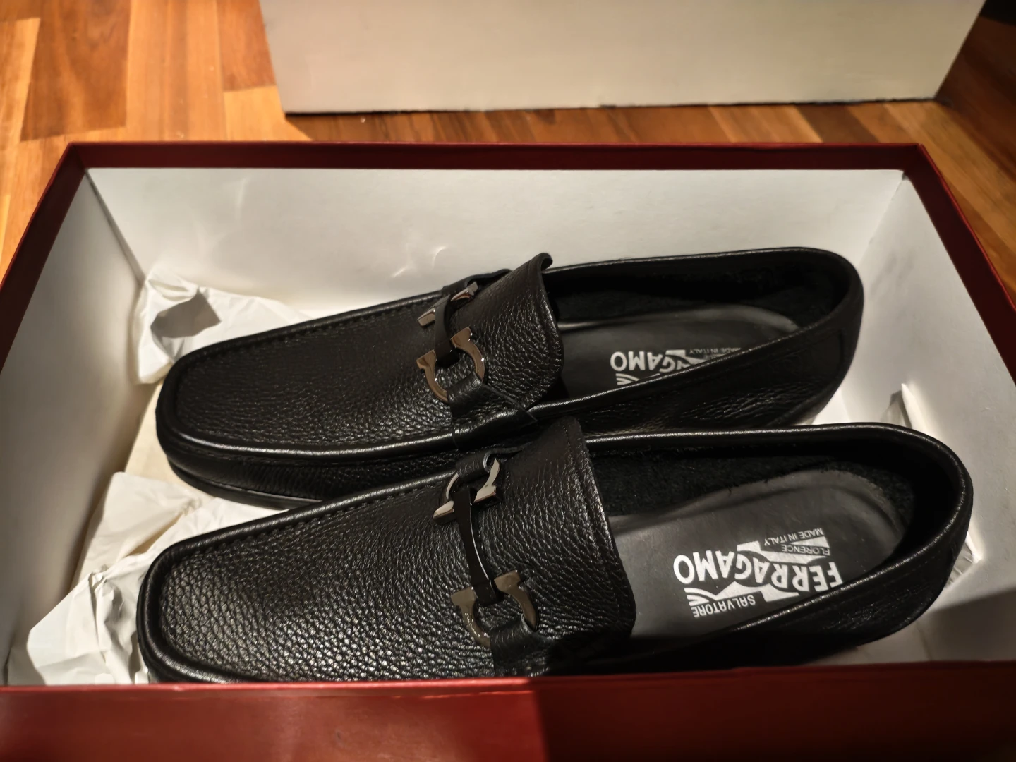 Salvatore Ferragamo Black Leather Loafers
