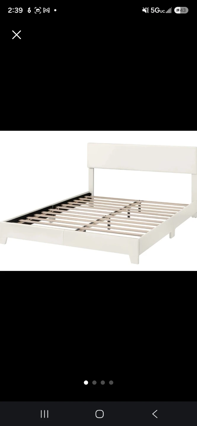 White Upholstered Platform Bed Frame
