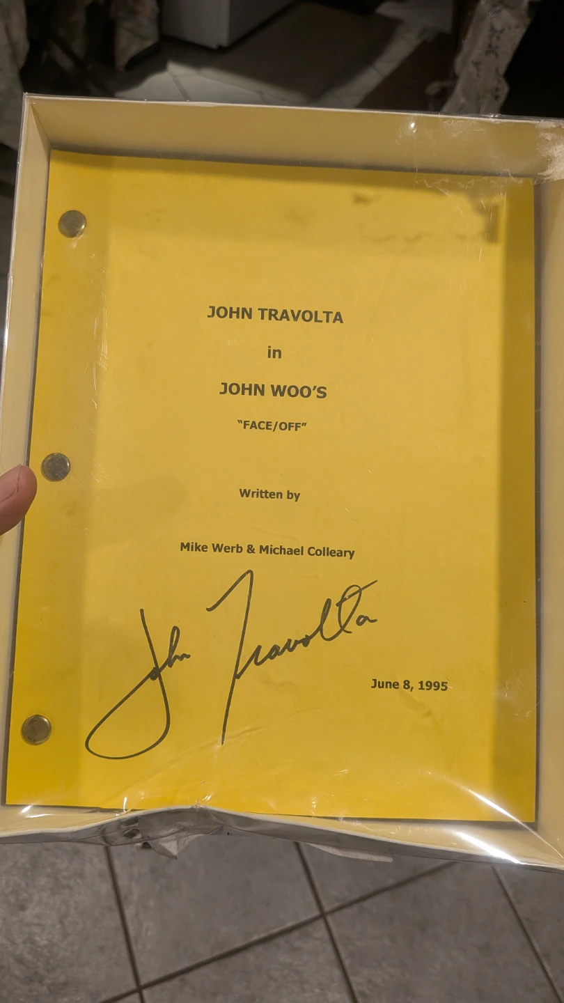 John Travolta Face/Off Autographed Script