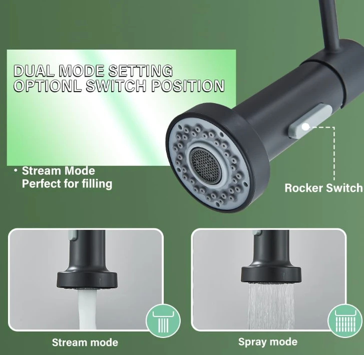 Matte Black Kitchen Faucet with Sprayer - photo 4