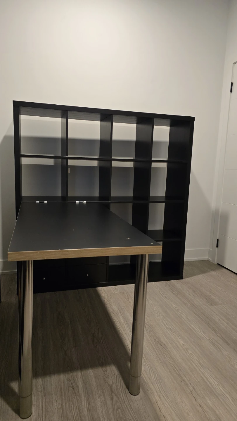 IKEA KALLAX 16-Cube Shelf Unit with Drawer Inserts and Tabletop - photo 2