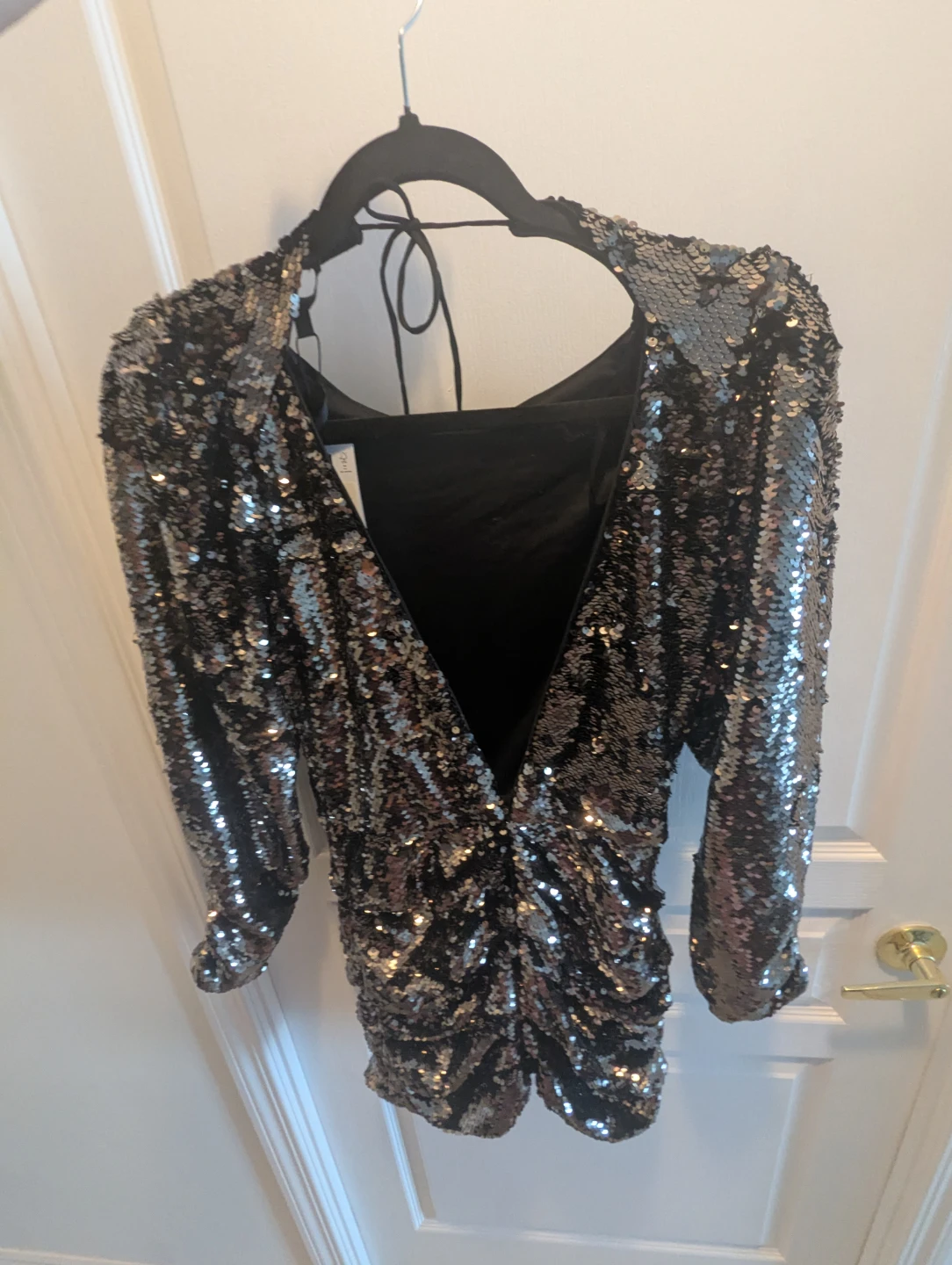 Sequin Ruched Mini Dress small - photo 2