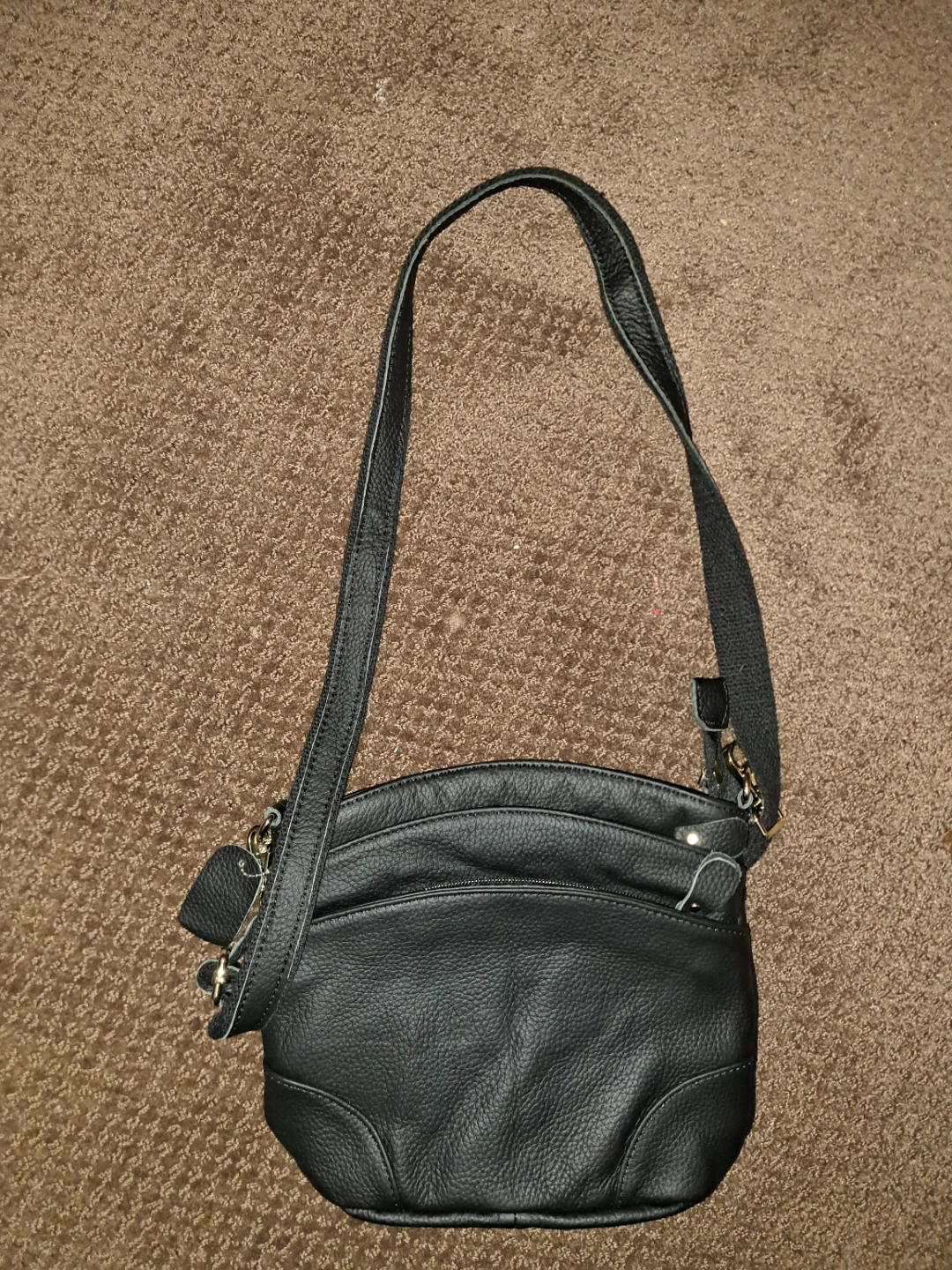 Black Leather Crossbody Purse