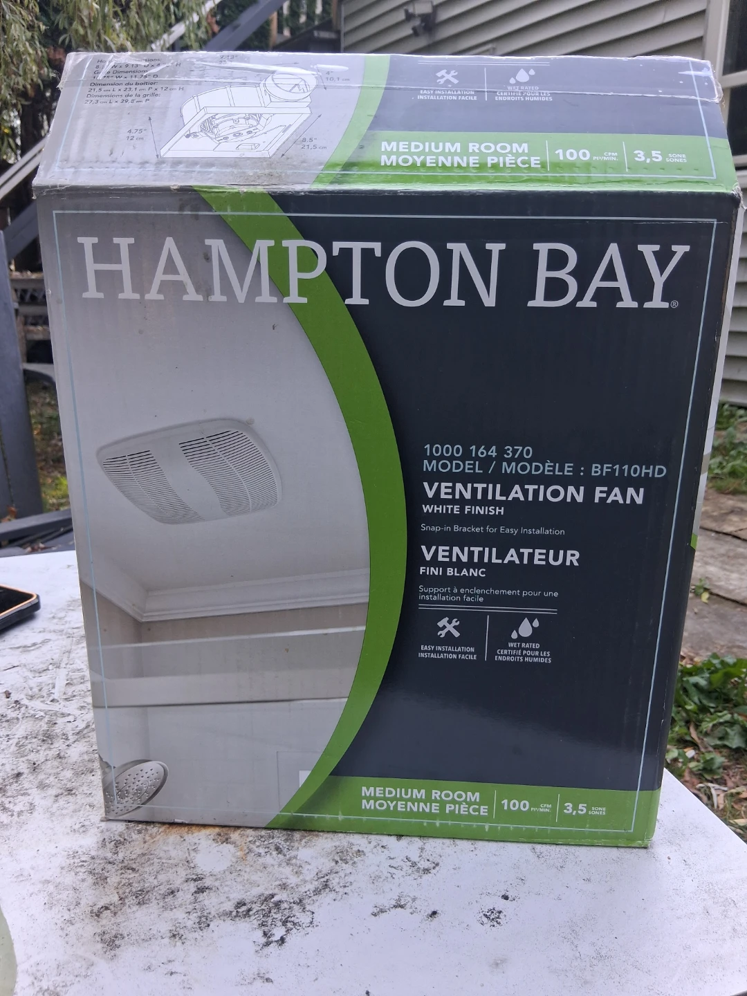 Hampton Bay 1000 164 370 BF110HD Ventilation Fan