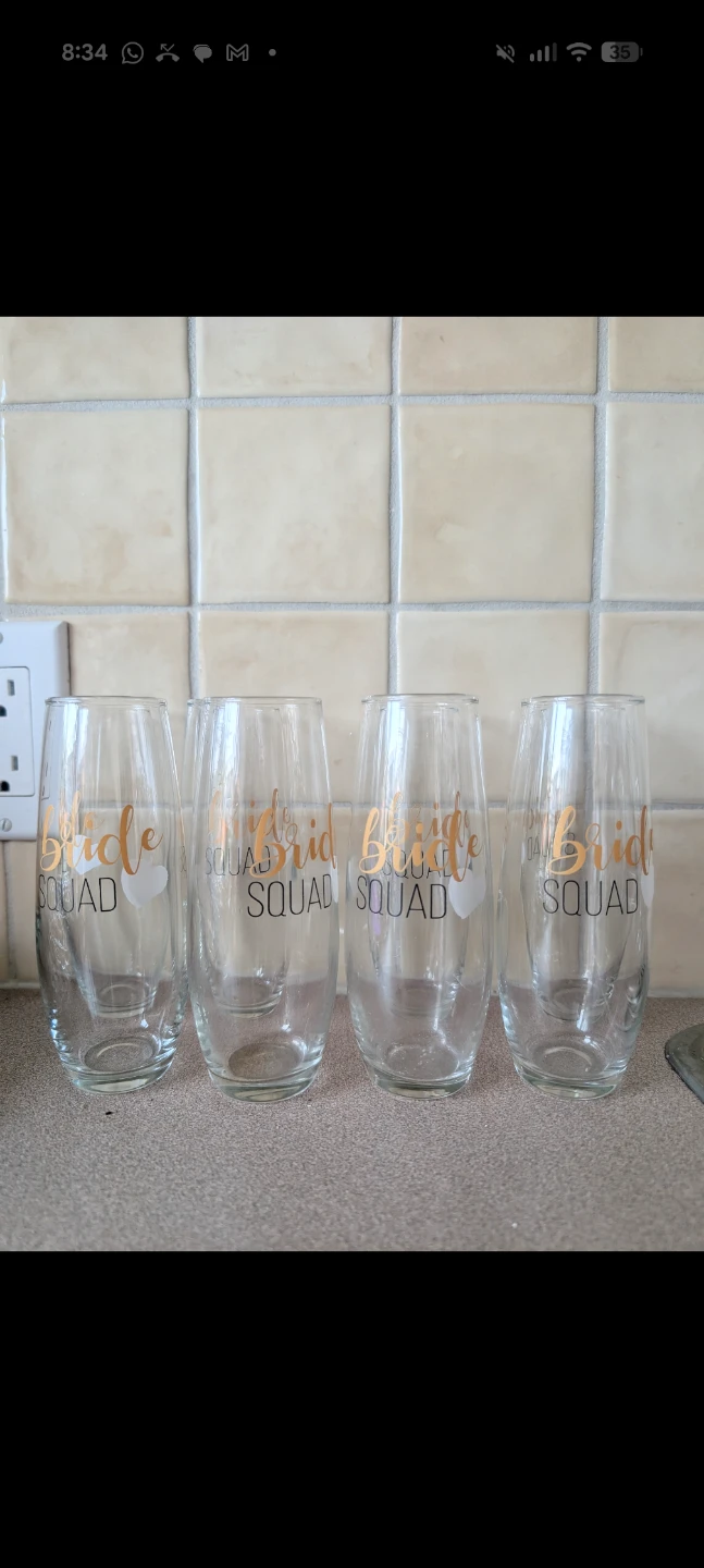 Bride Squad Stemless Champagne Flutes (Set of 8)
