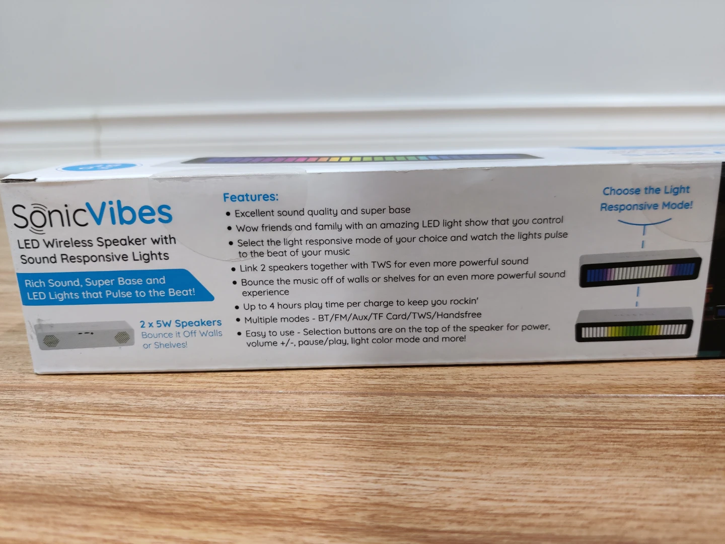 SonicVibes LED Wireless Speaker with Sound Responsive Lights - photo 2