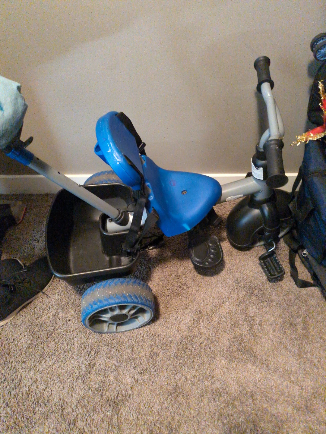 Blue Tricycle with Handle
