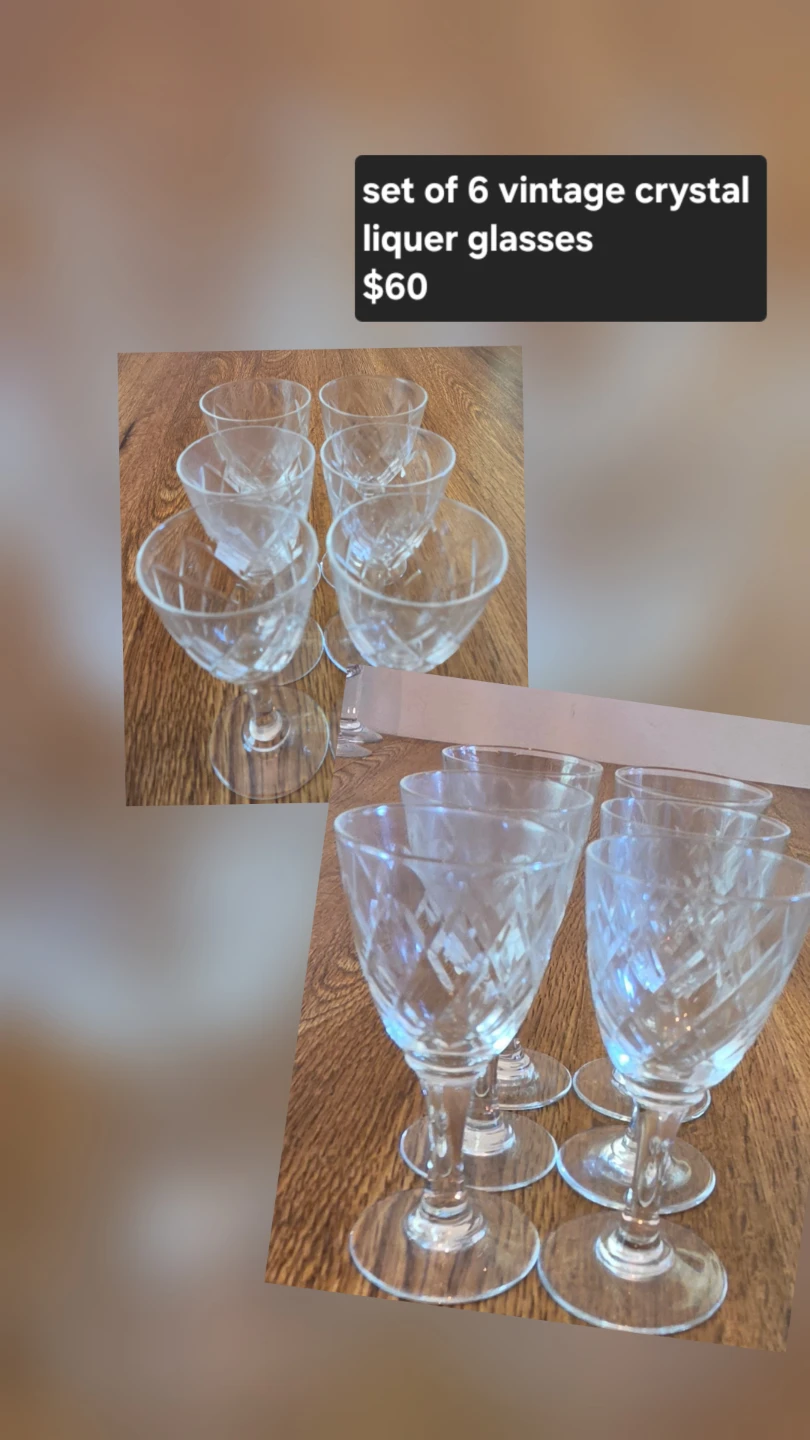 Vintage crystal liquer glasses