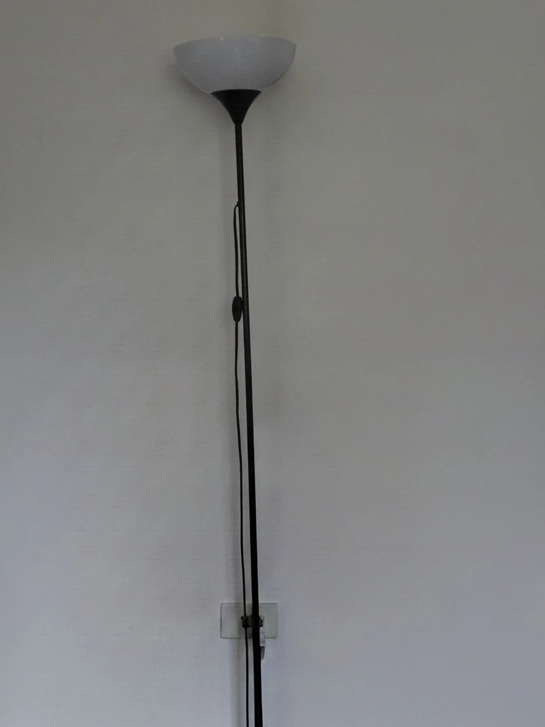 Black Floor Lamp with White Shade
