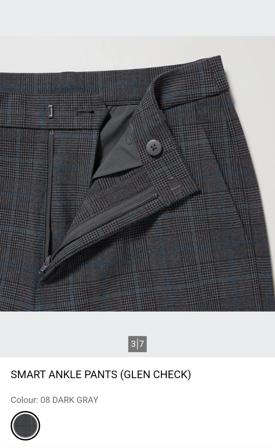 NWOT Uniqlo Smart Ankle Pants (Glen Check) - photo 3