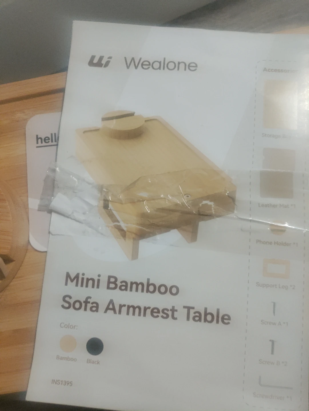 Wealone Mini Bamboo Sofa Armrest Table - photo 5
