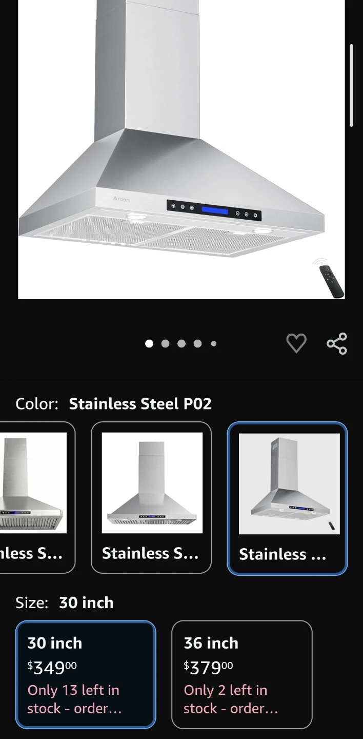 AROAN 30 Inch Stainless Steel Wall Mount Range Hood - photo 3