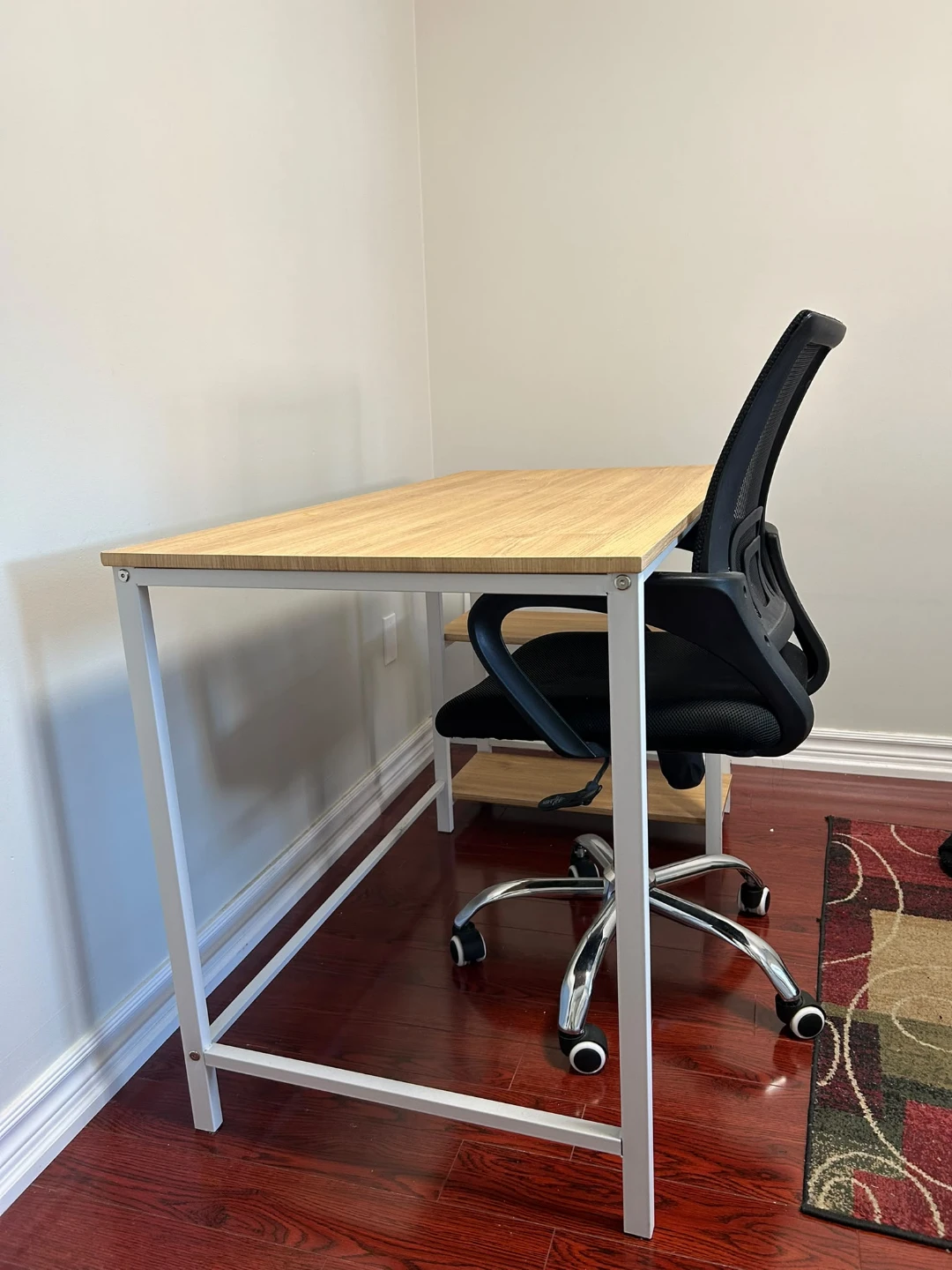 Wooden Top Desk with Shelving + chair - photo 4
