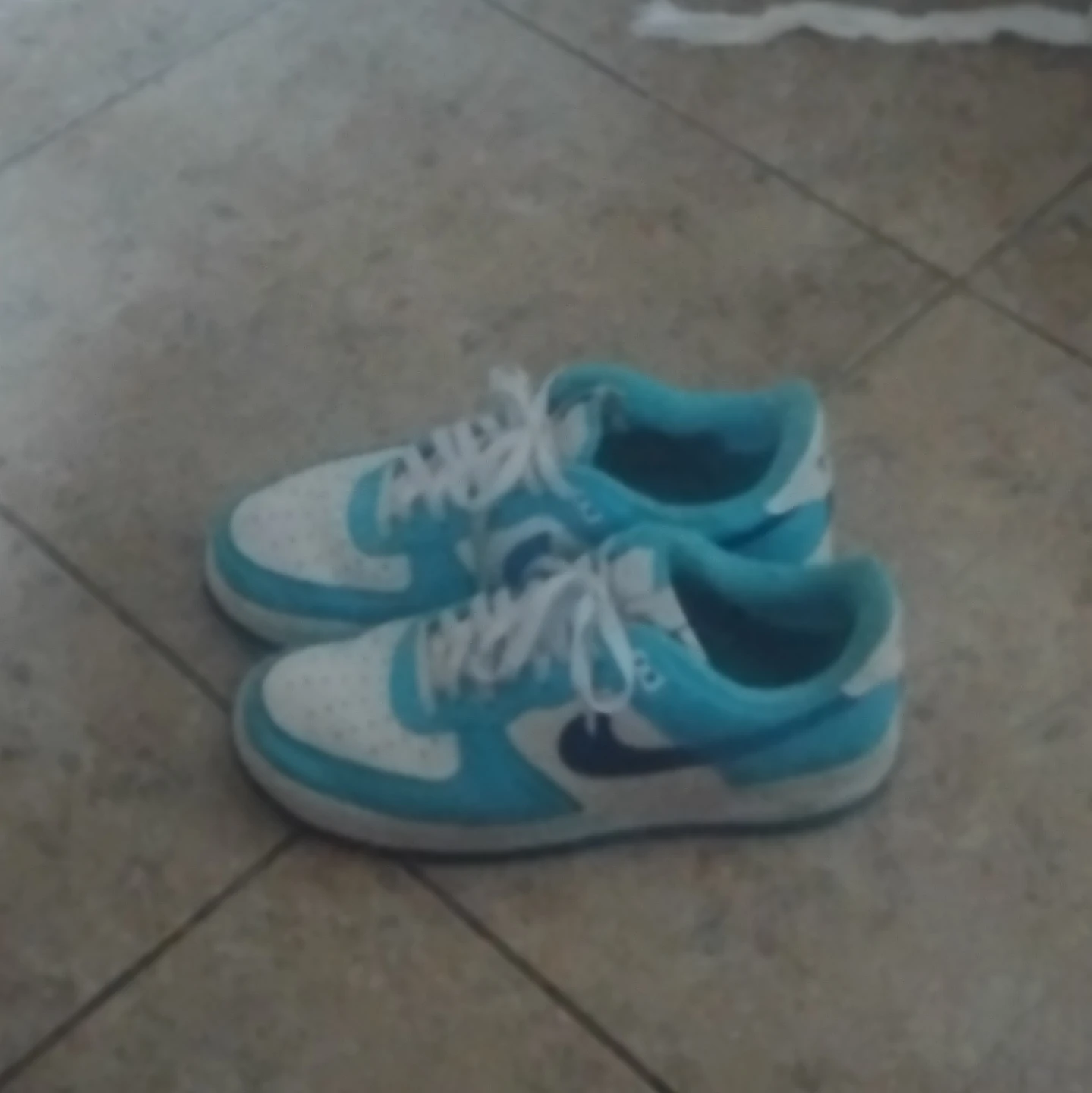 Nike Air Force 1 Blue and White Sneakers - photo 2