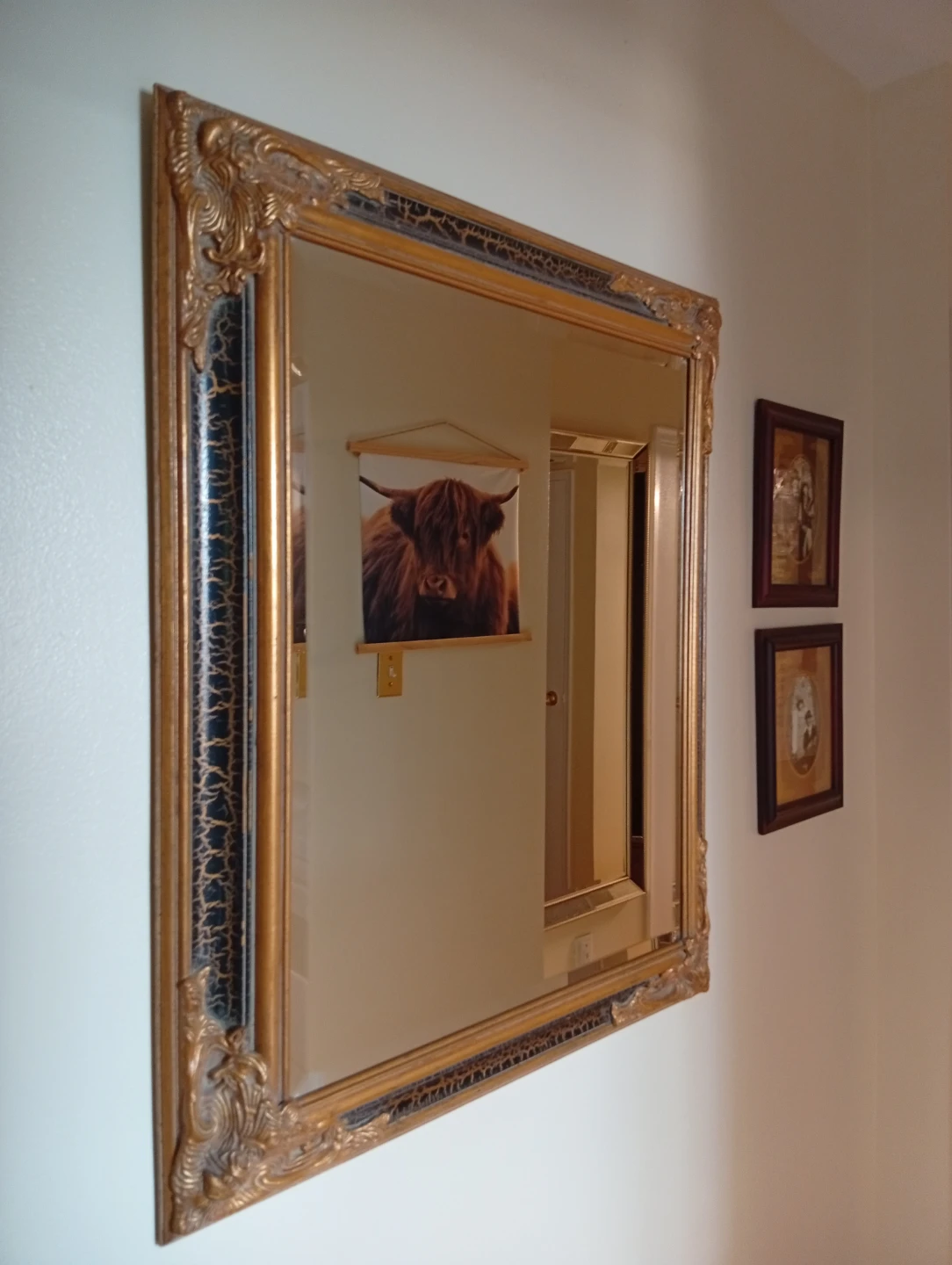 Ornate Gold and Black Framed Mirror - photo 2