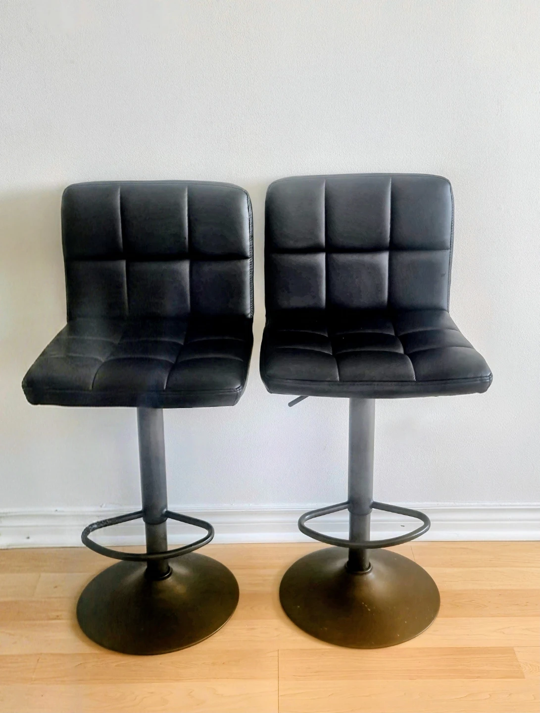 2 Black Adjustable Bar Stools