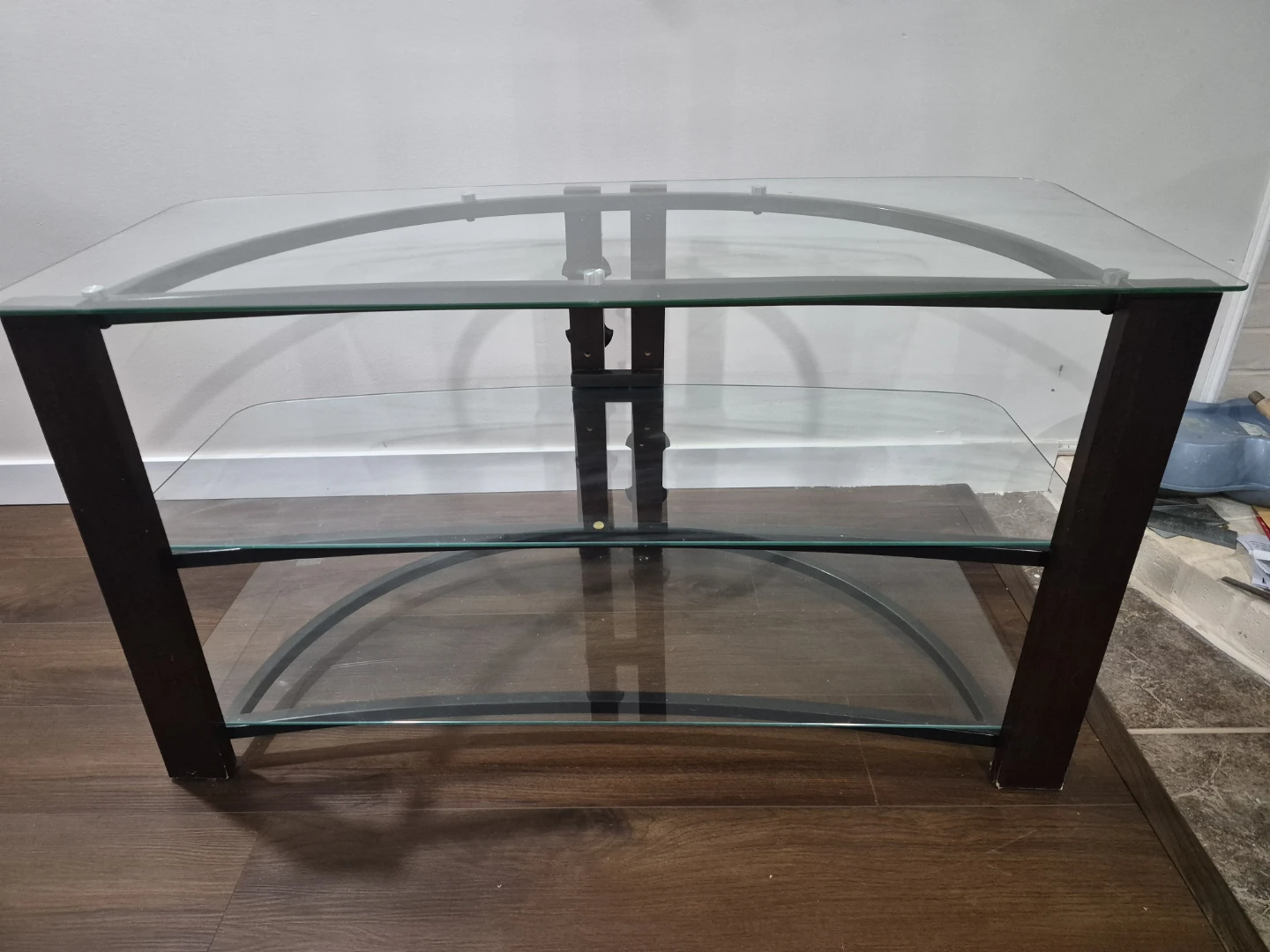 Glass TV Stand with 3 Tiers