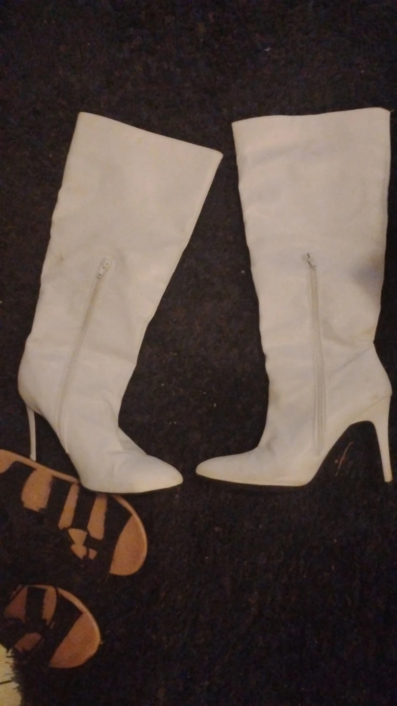 White Knee-High Stiletto Boots