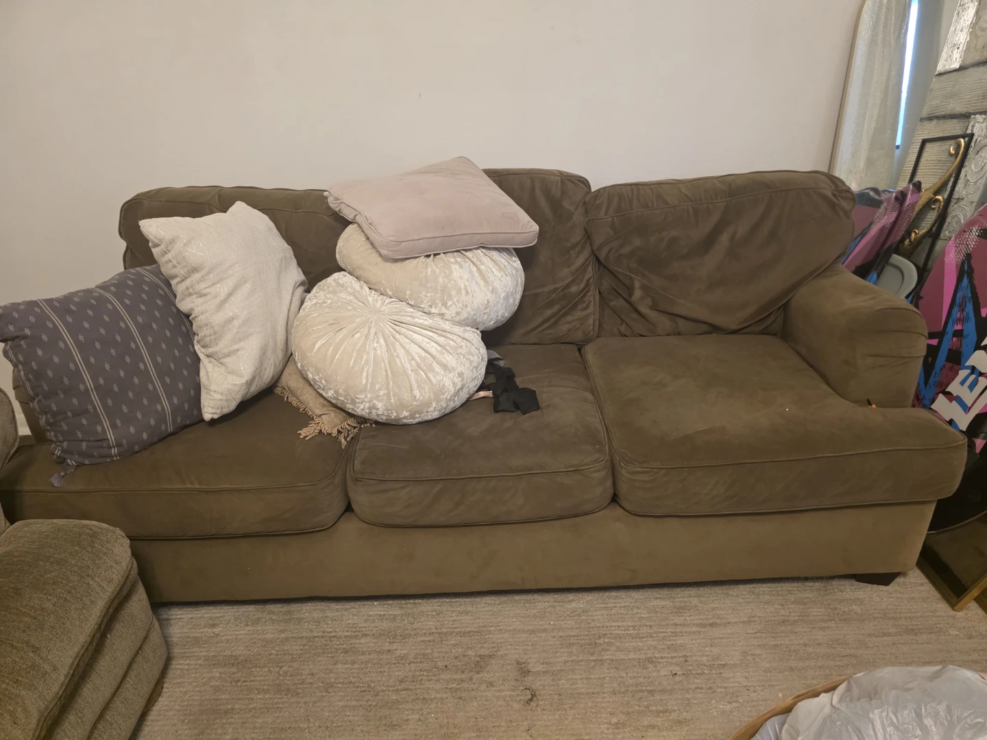 Brown Sofa with Chaise Section