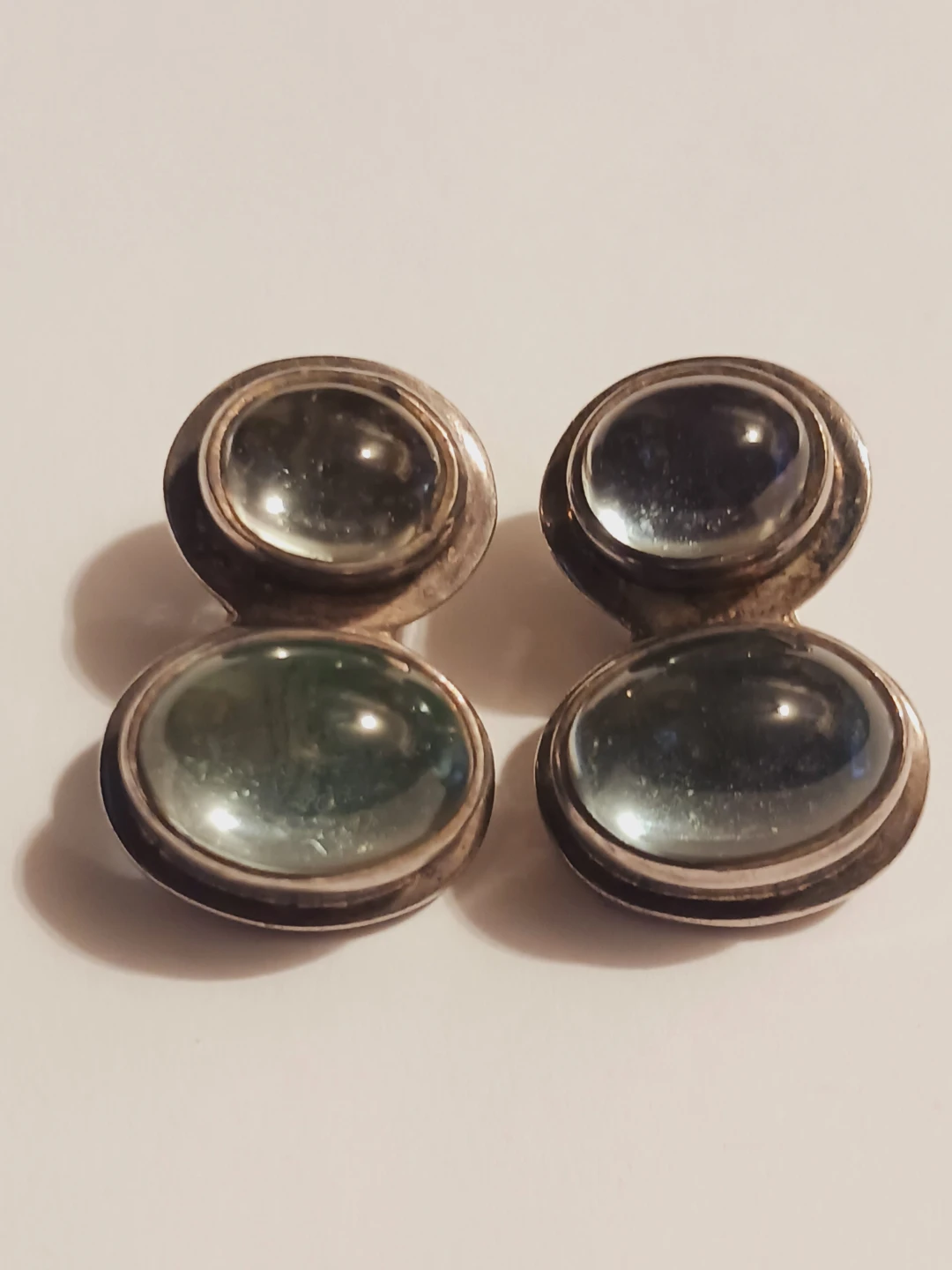 Sterling Silver 925 Danish Designer Genuine Stone Earrings - photo 2
