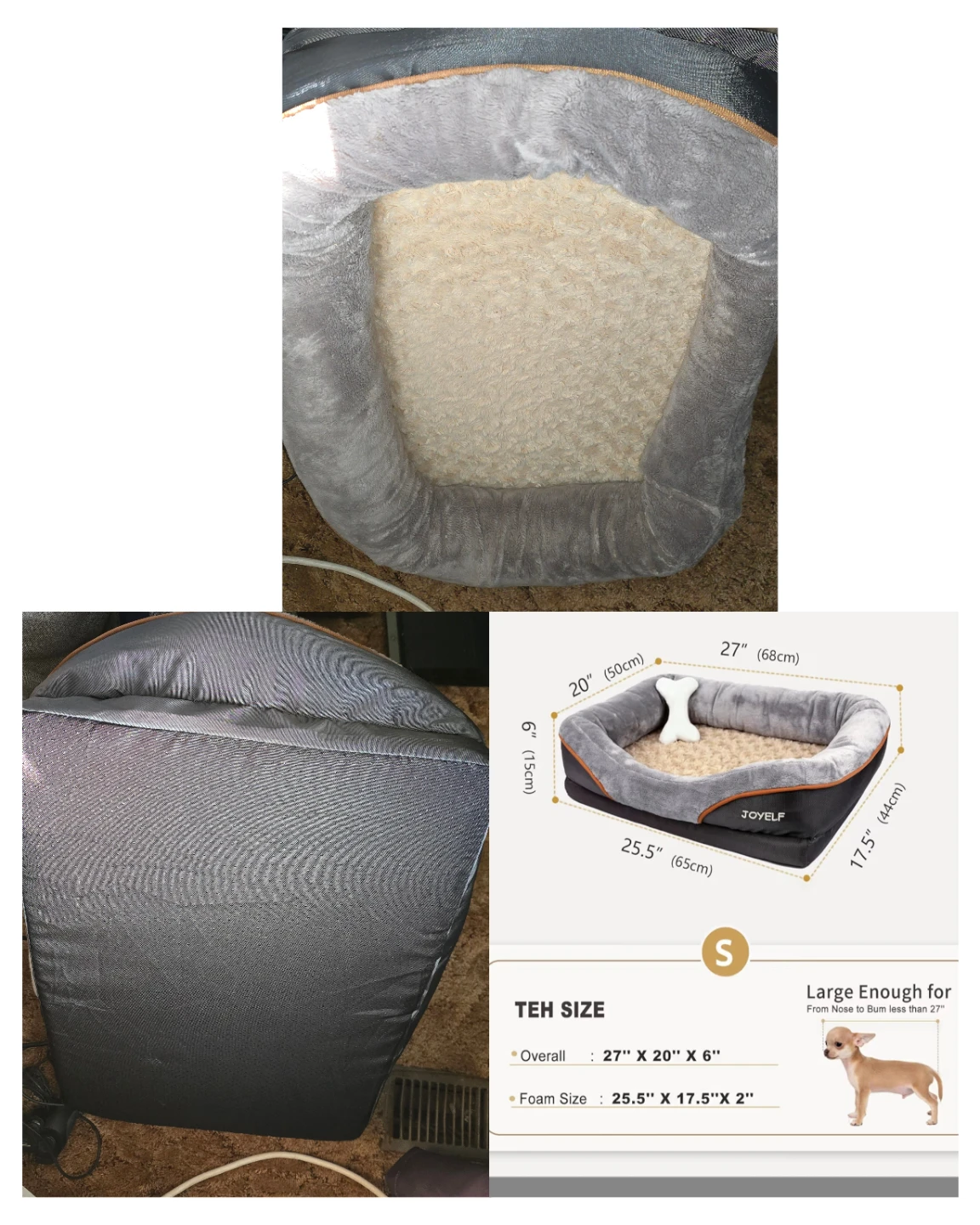 JOYELF Small Dog Bed Orthopedic Pet Sofa