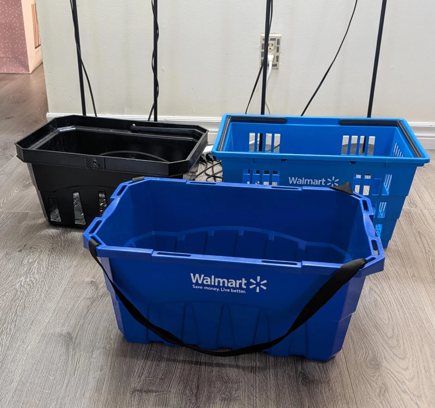 Set of 3 Walmart plastic baskets