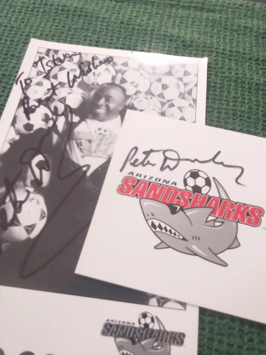 1992-1997 Peter Duah Arizona Sandsharks Signed Photo, Sticker - photo 3