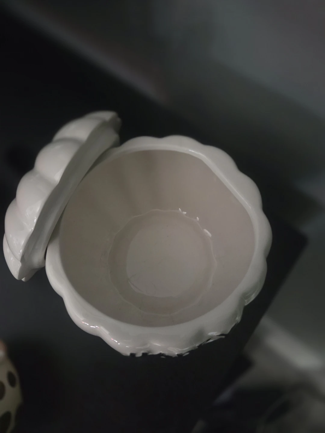 White Ceramic Pumpkin "Happy Halloween" Candy Dish - photo 3