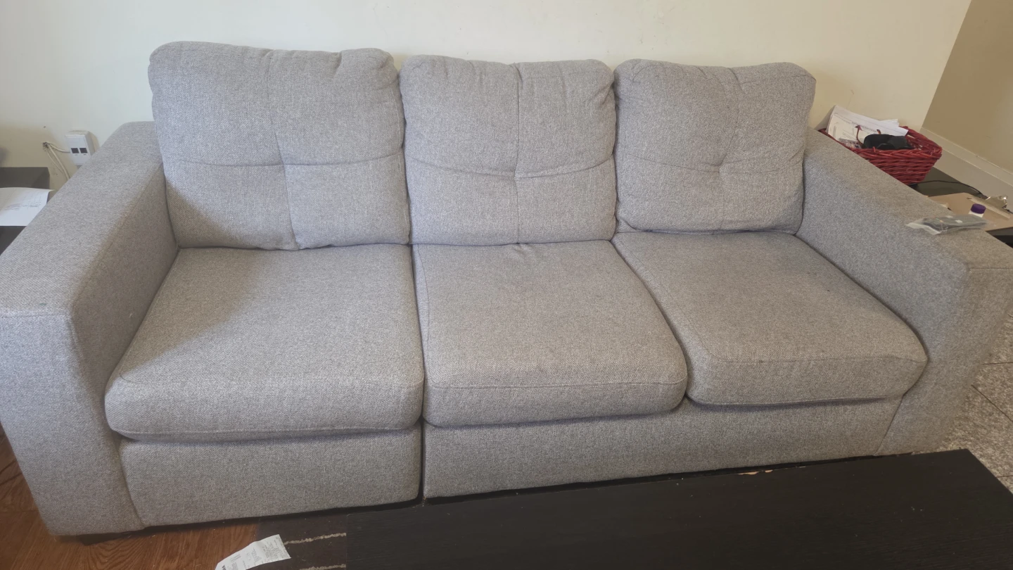 Light Grey Three-Seater Sofa