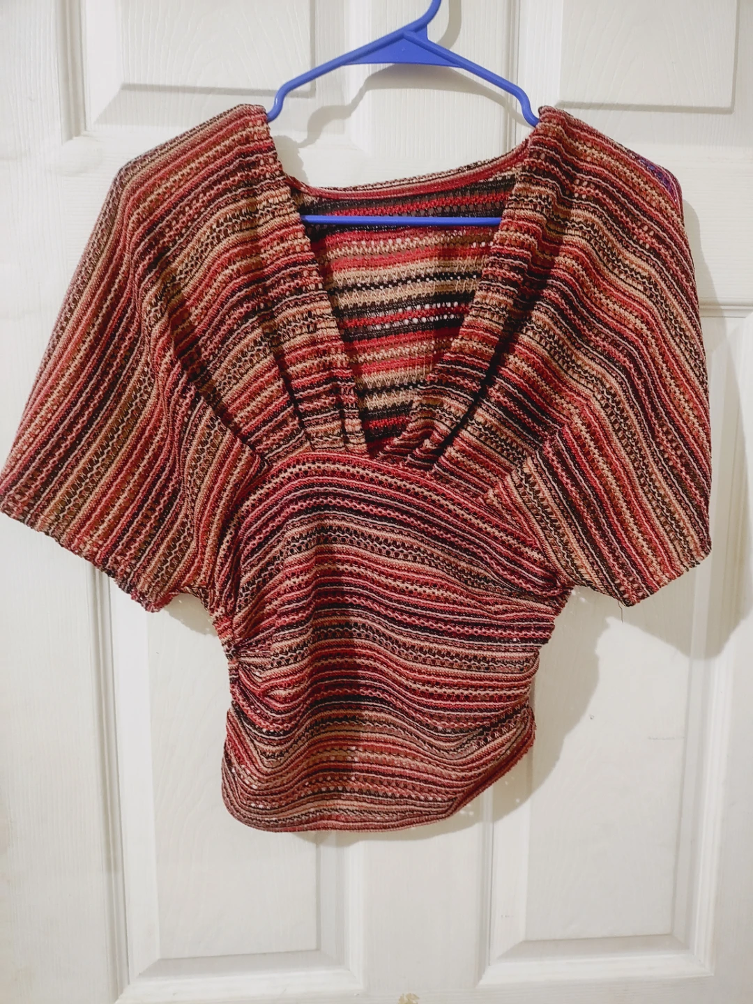 Women's Striped Batwing Sleeve Topsuze Med new