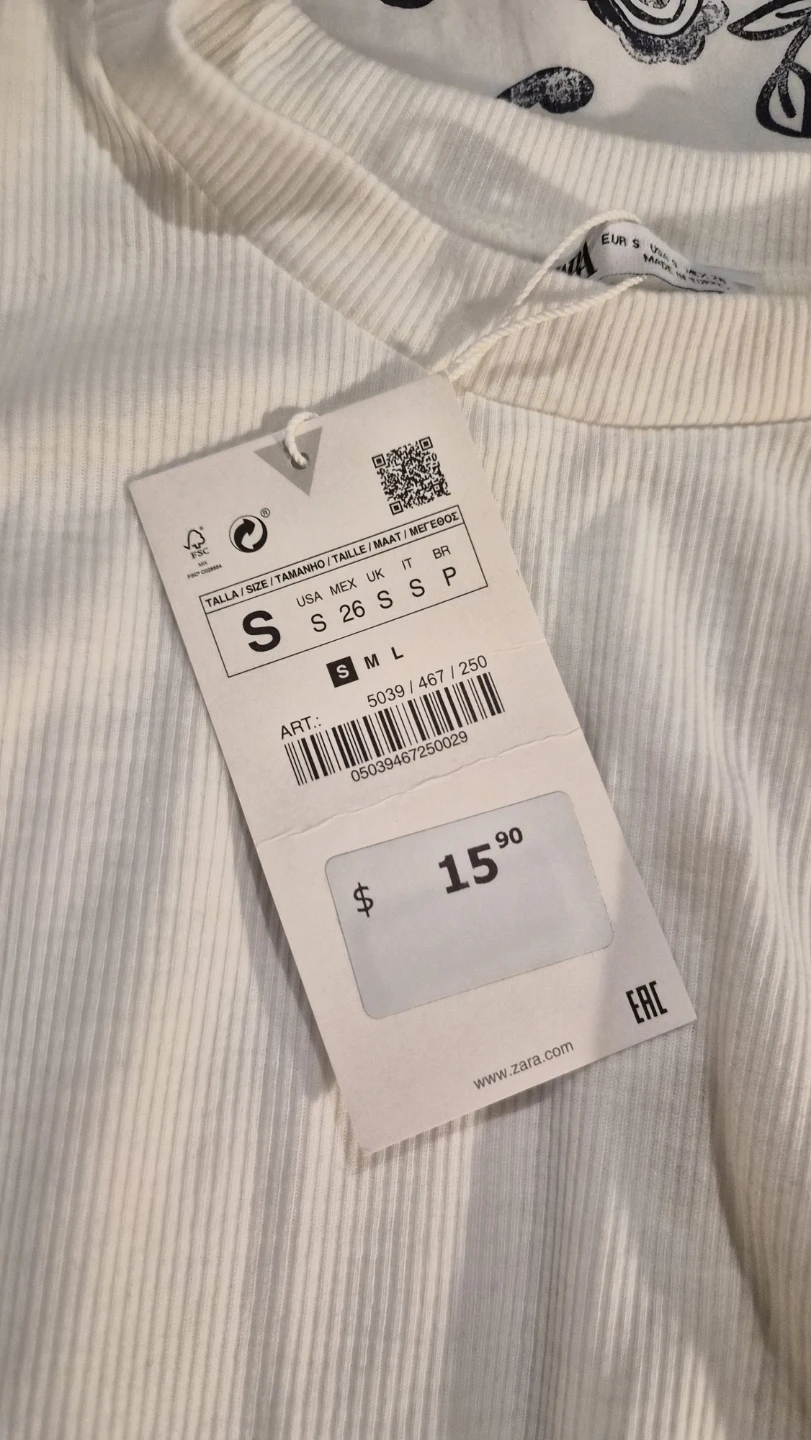 ZARA White Ribbed Ruched T-Shirt - photo 2