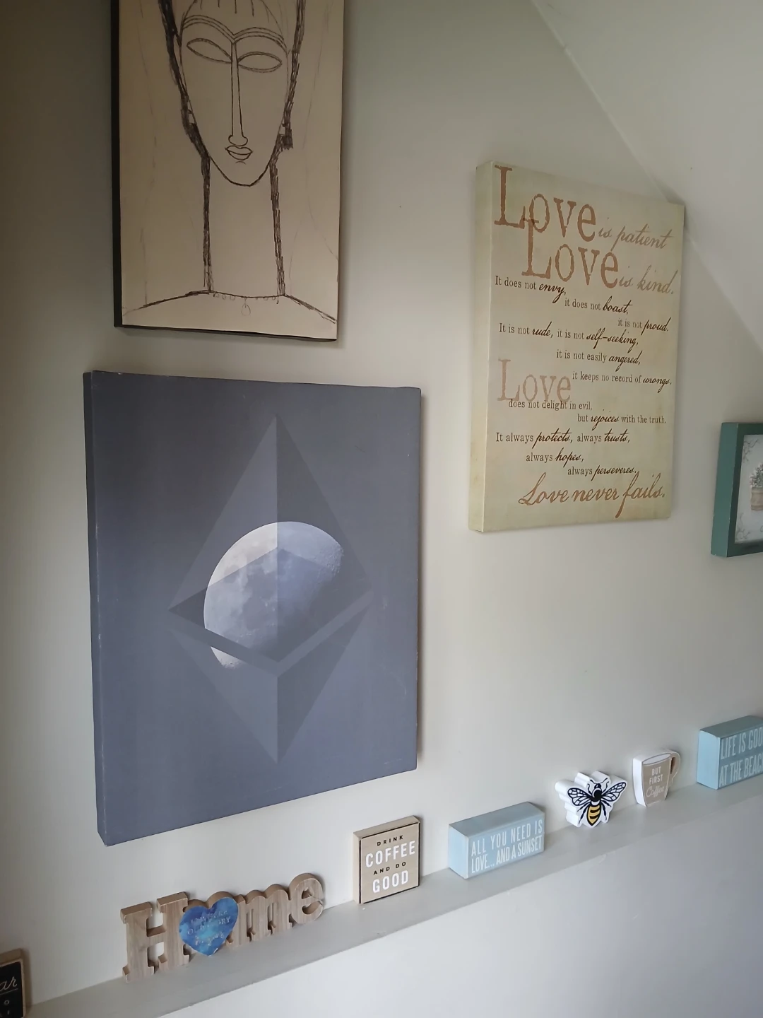 Abstract painting canvas Art "Ethereum On The Moon" 16"×20" - photo 3