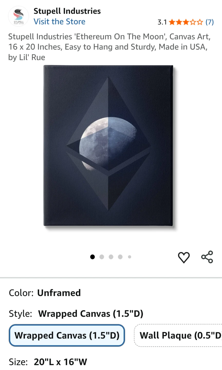 Abstract painting canvas Art "Ethereum On The Moon" 16"×20" - photo 4
