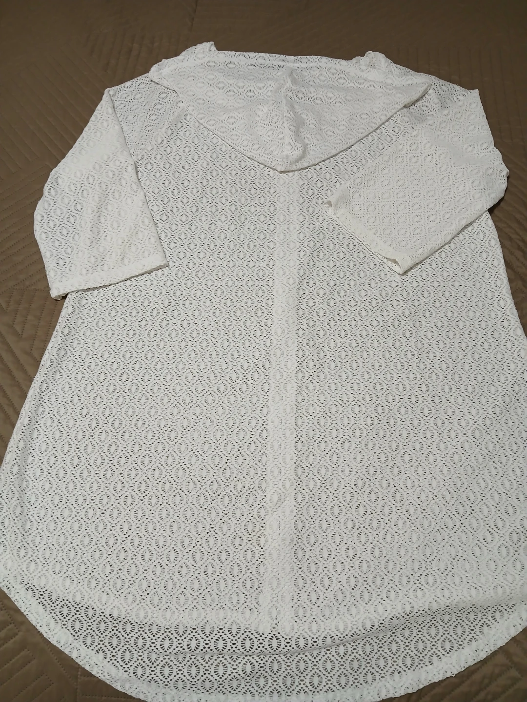 White KRISTA Lace Zip-Up Hoodie Cover-Up - photo 2