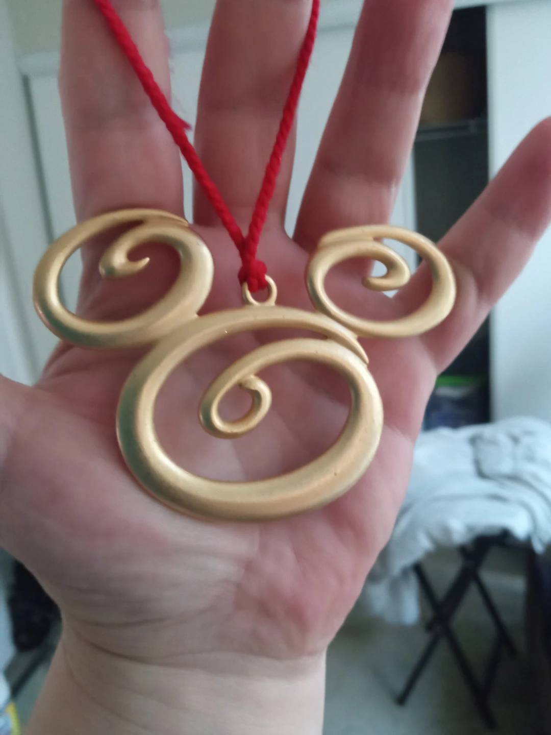 Gold Mickey Mouse Swirl Ornament