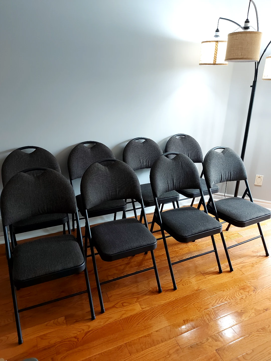 Set of 8 Grey Folding Chairs for sale - photo 4
