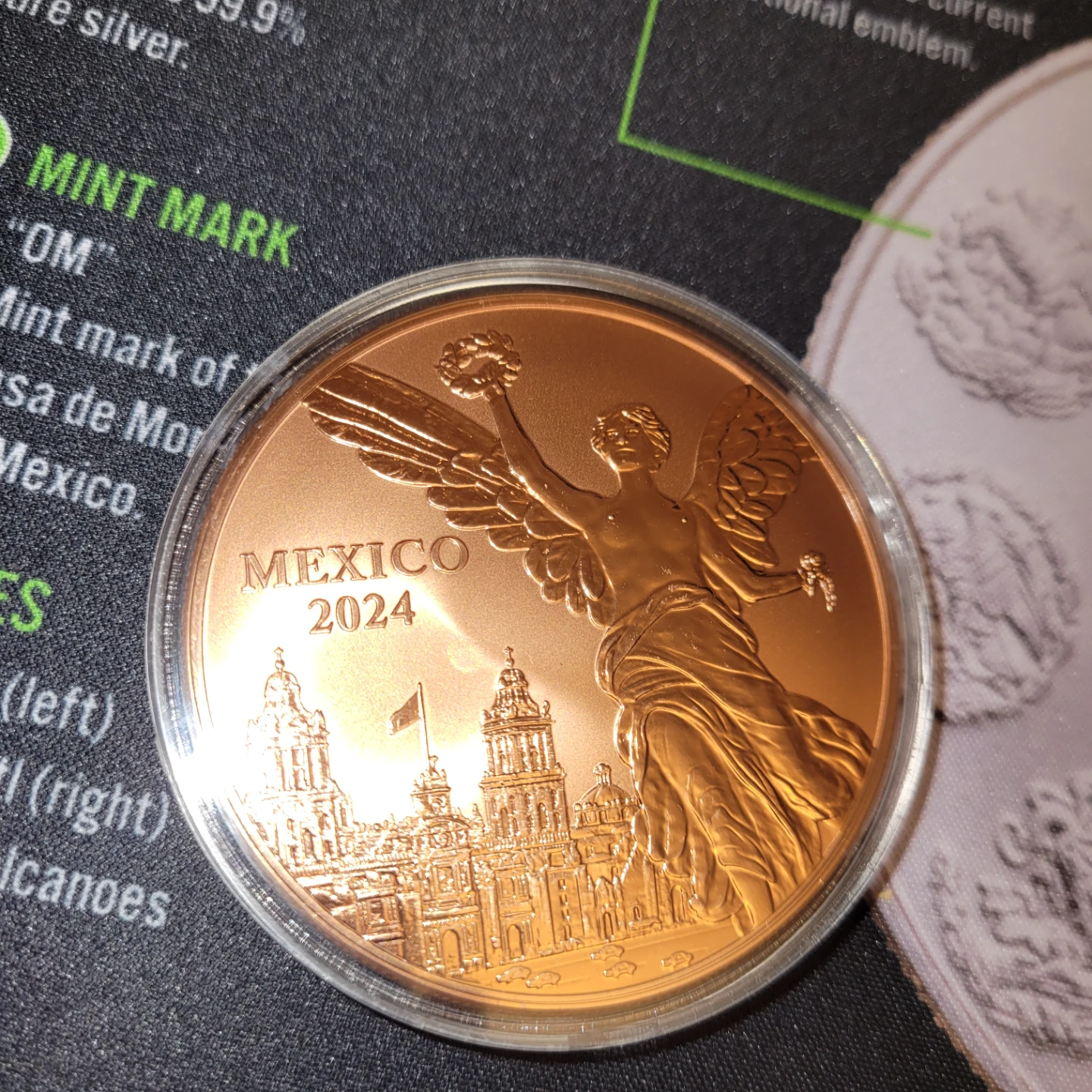 Mexico 2024 5 Avdp Ounces .999 Fine Copper Coin - photo 2