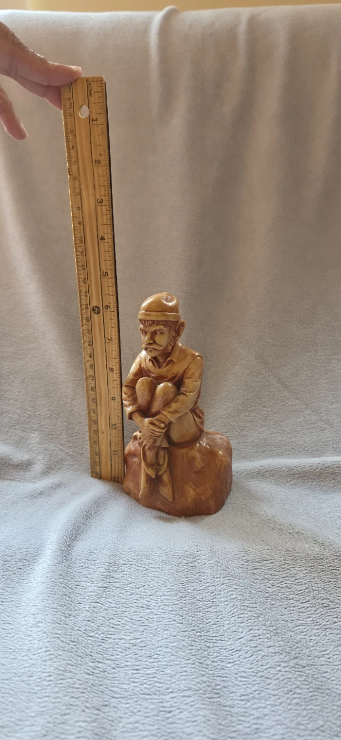 Vintage style troll fisherman figurine