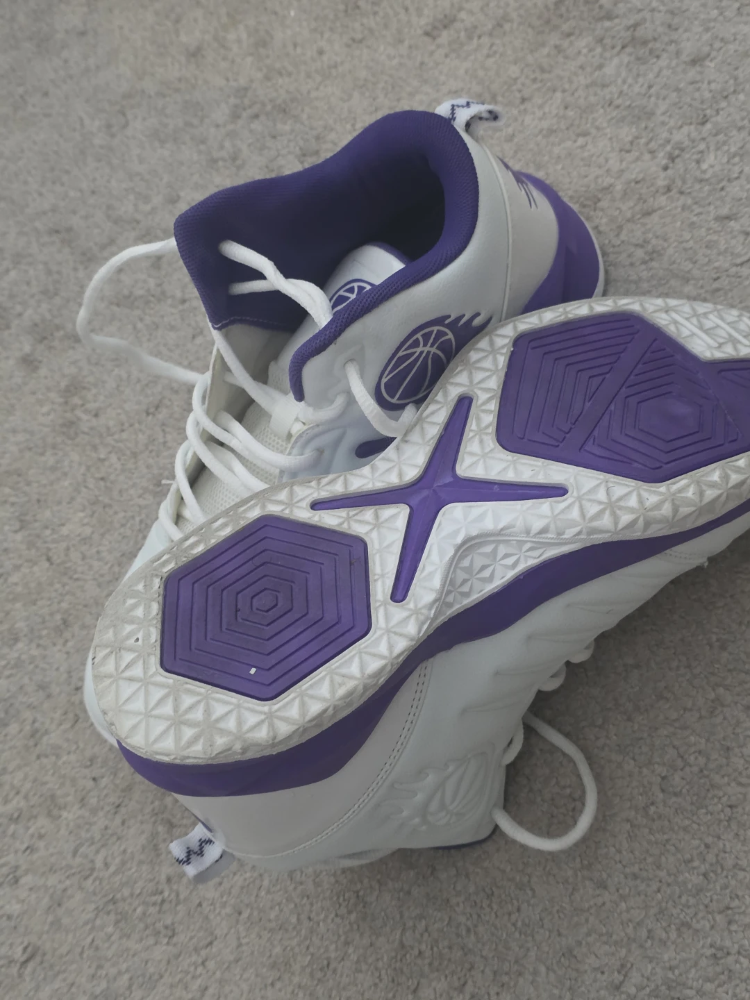 White & Purple Basketball Shoes - photo 2
