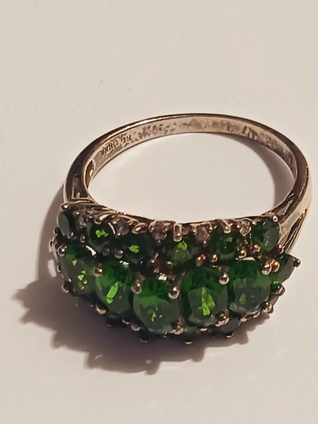 Sterling Silver 925 Green Gemstone Ring. Size 9. - photo 3