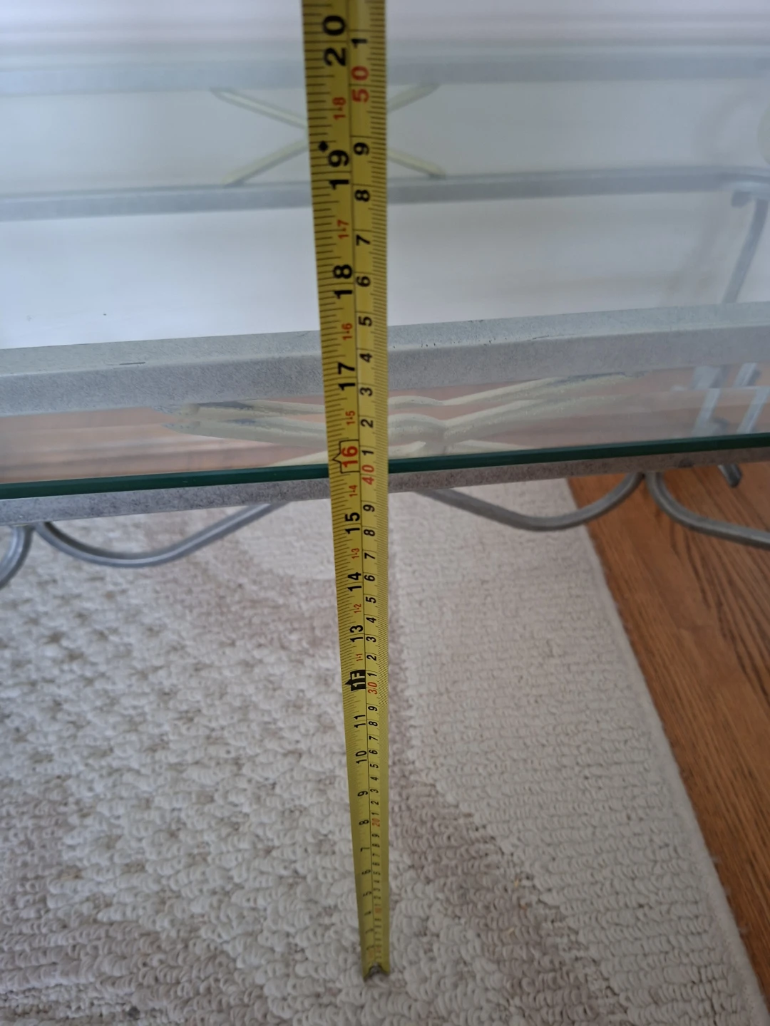 Glass and metal coffee table - photo 5